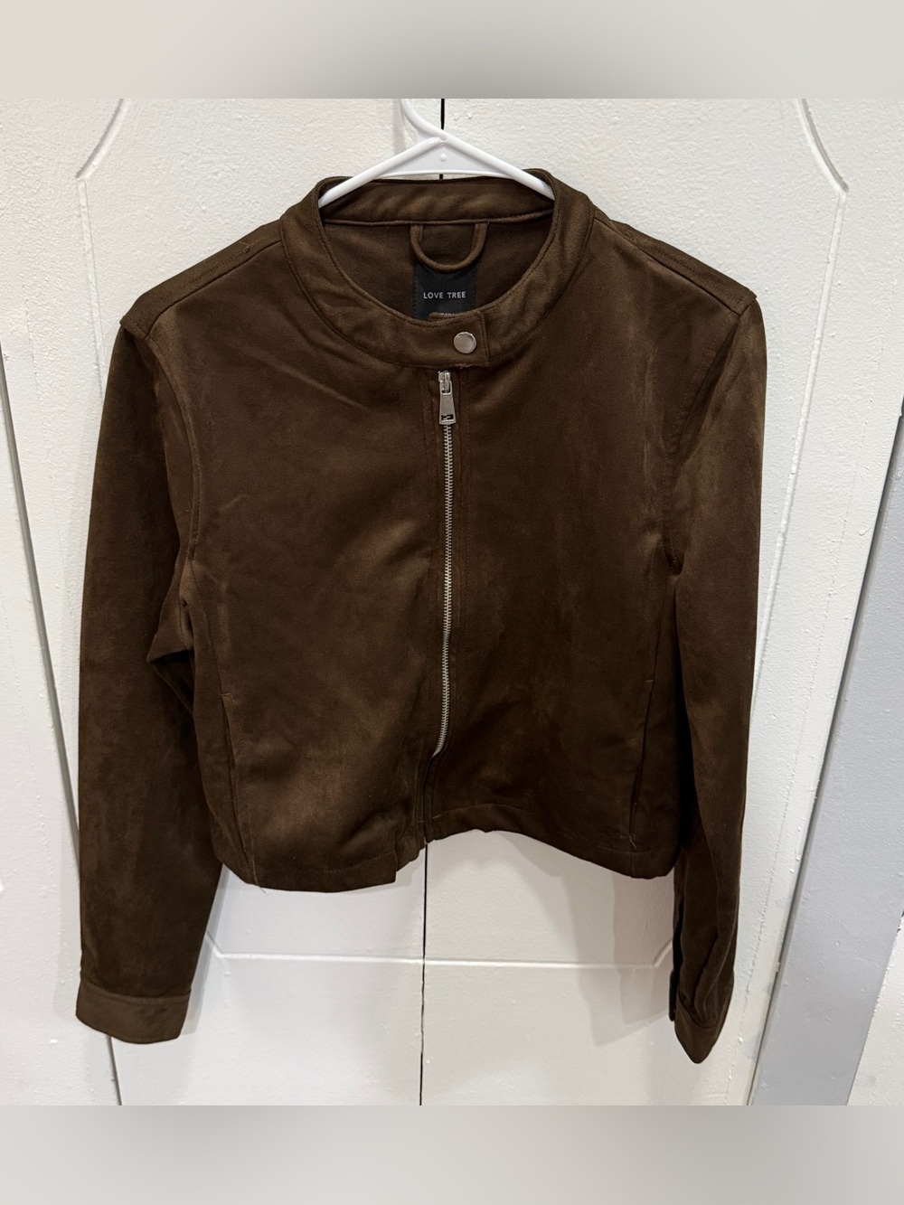 NWT Love Tree Brown Faux Suede Willa Jacket